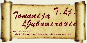 Tomanija LJubomirović vizit kartica